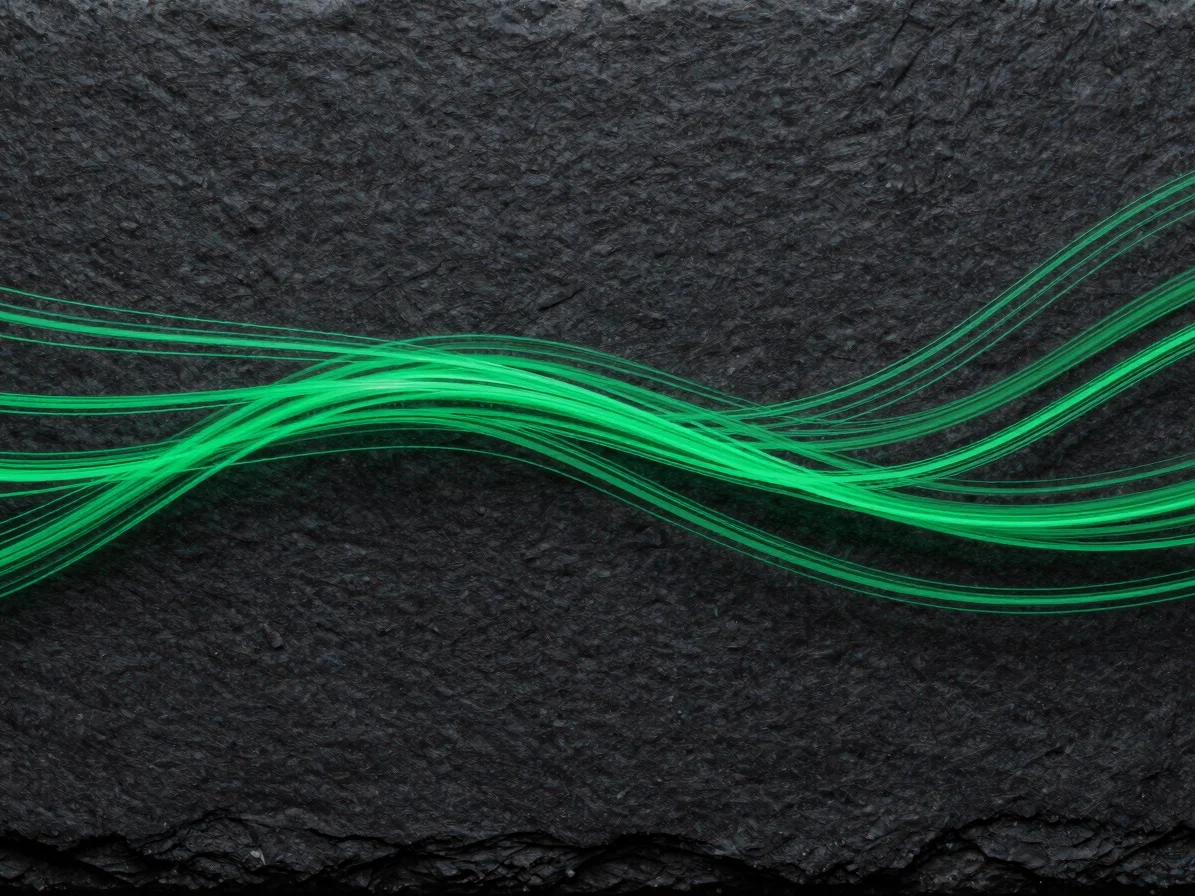 Abstract digital data stream flowing across a dark slate backgrou