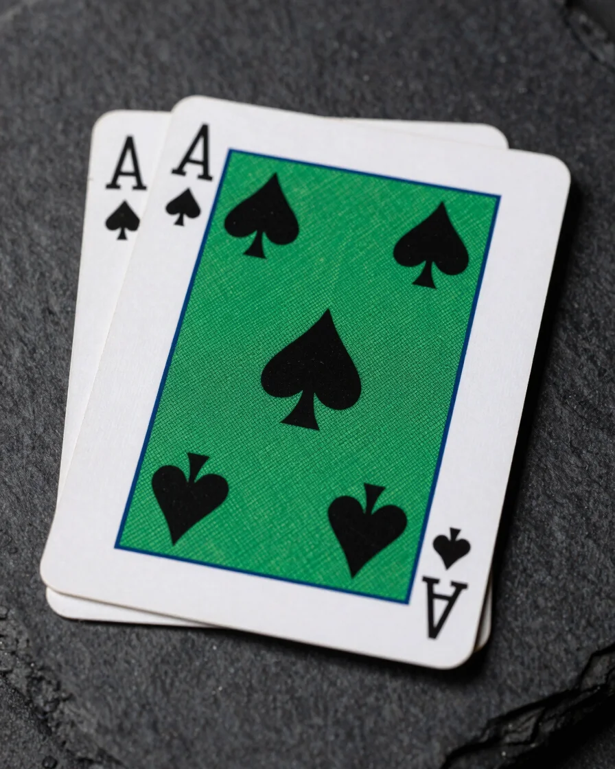Macro close-up of a digital playing card showing a high-resolutio