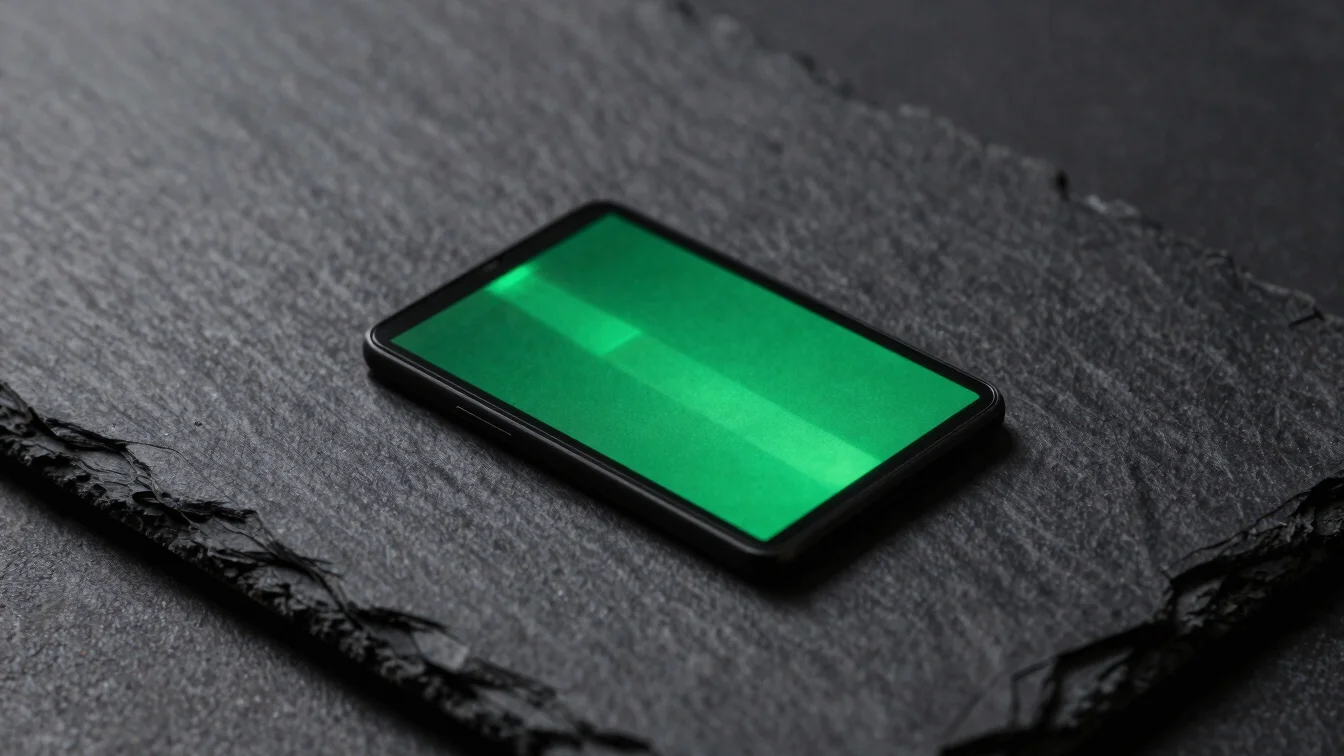 Macro shot of a digital legal document with glowing emerald highl